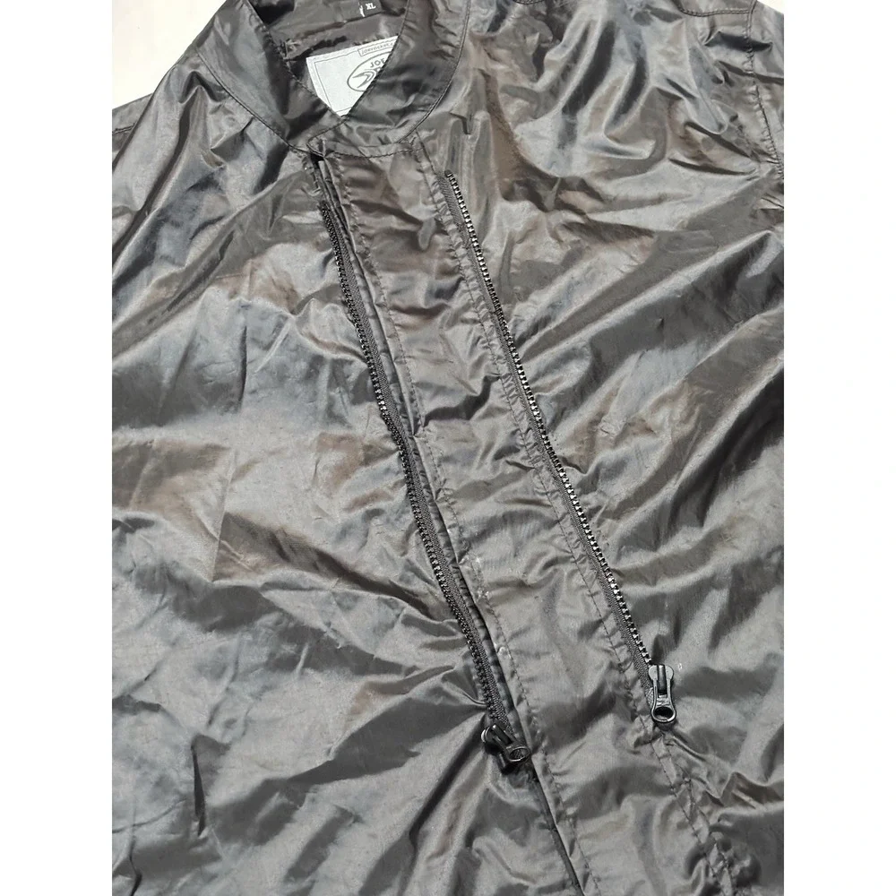Vintage Joe Rocket Black Motorcycle Windbreaker Jacket XL‎ Y2K Nylon Zip Moto